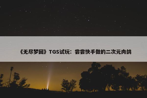 《无尽梦回》TGS试玩：尝尝快手做的二次元肉鸽