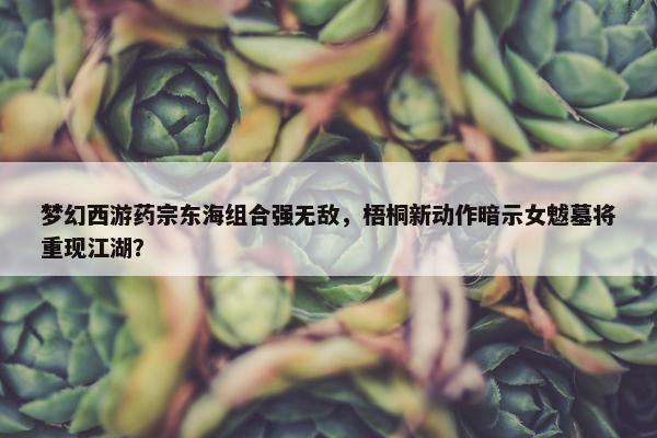 梦幻西游药宗东海组合强无敌，梧桐新动作暗示女魃墓将重现江湖？