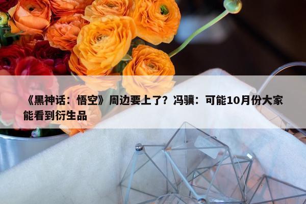 《黑神话：悟空》周边要上了？冯骥：可能10月份大家能看到衍生品