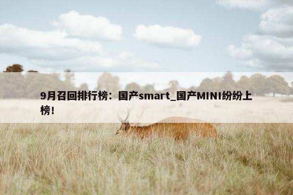 9月召回排行榜：国产smart_国产MINI纷纷上榜！