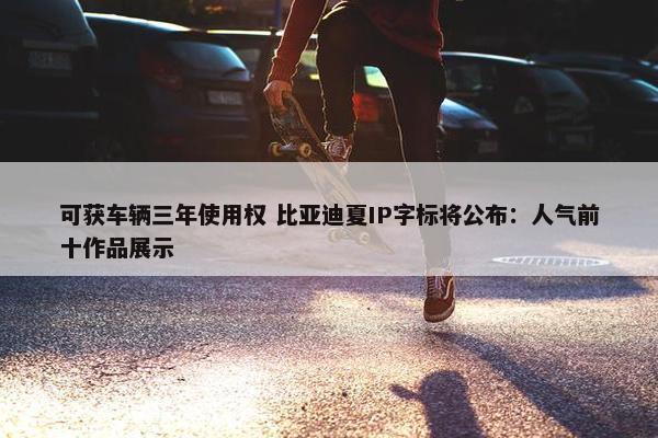 可获车辆三年使用权 比亚迪夏IP字标将公布：人气前十作品展示