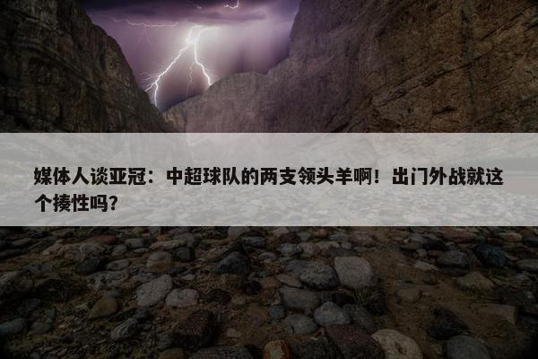 媒体人谈亚冠：中超球队的两支领头羊啊！出门外战就这个揍性吗？