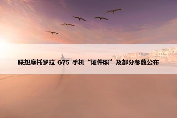 联想摩托罗拉 G75 手机“证件照”及部分参数公布