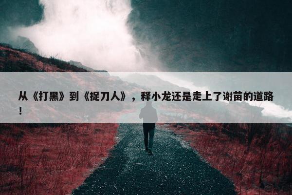 从《打黑》到《捉刀人》，释小龙还是走上了谢苗的道路！