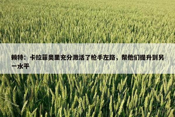 赖特：卡拉菲奥里充分激活了枪手左路，帮他们提升到另一水平