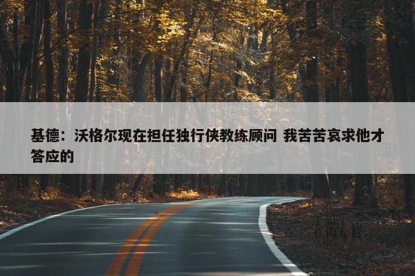 基德：沃格尔现在担任独行侠教练顾问 我苦苦哀求他才答应的