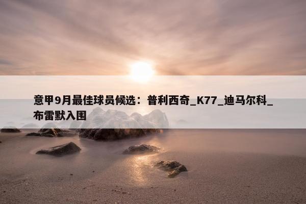 意甲9月最佳球员候选：普利西奇_K77_迪马尔科_布雷默入围