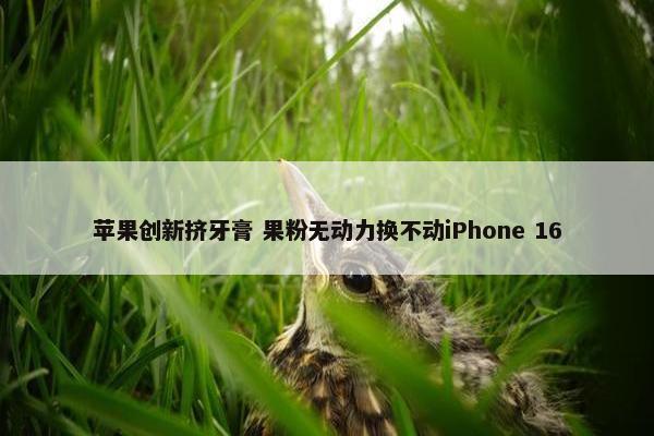 苹果创新挤牙膏 果粉无动力换不动iPhone 16