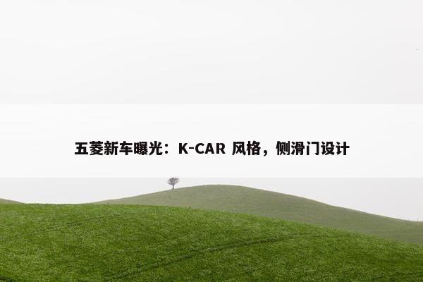 五菱新车曝光：K-CAR 风格，侧滑门设计