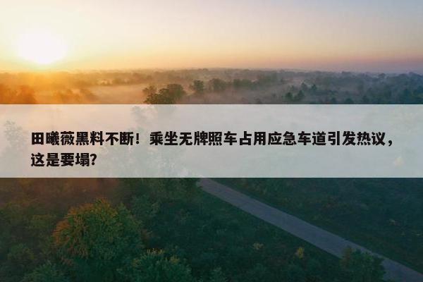 田曦薇黑料不断！乘坐无牌照车占用应急车道引发热议，这是要塌？