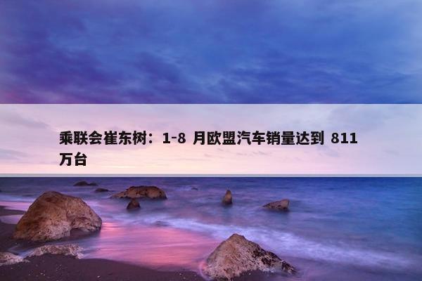 乘联会崔东树：1-8 月欧盟汽车销量达到 811 万台