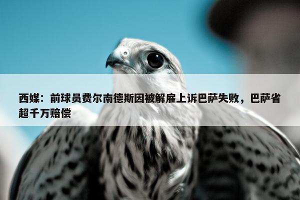 西媒：前球员费尔南德斯因被解雇上诉巴萨失败，巴萨省超千万赔偿