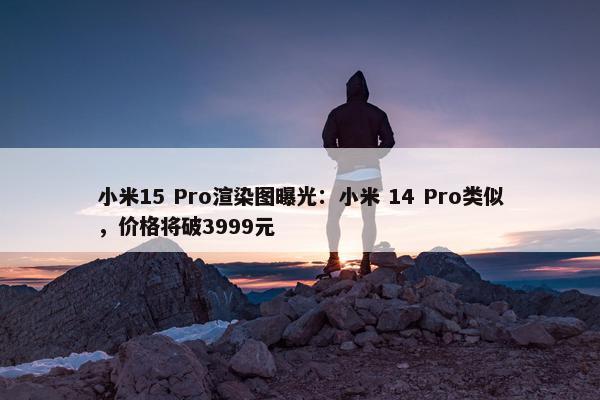 小米15 Pro渲染图曝光：小米 14 Pro类似，价格将破3999元