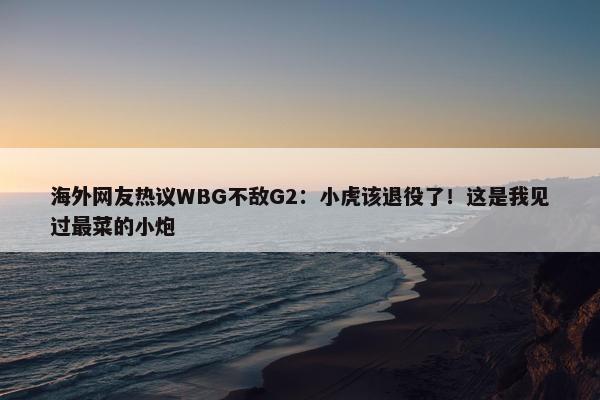 海外网友热议WBG不敌G2：小虎该退役了！这是我见过最菜的小炮