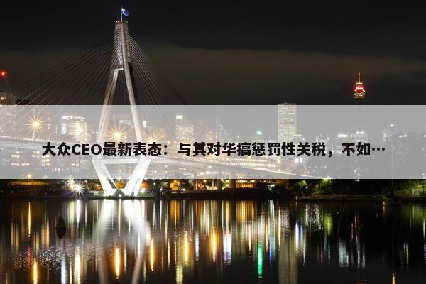 大众CEO最新表态：与其对华搞惩罚性关税，不如…