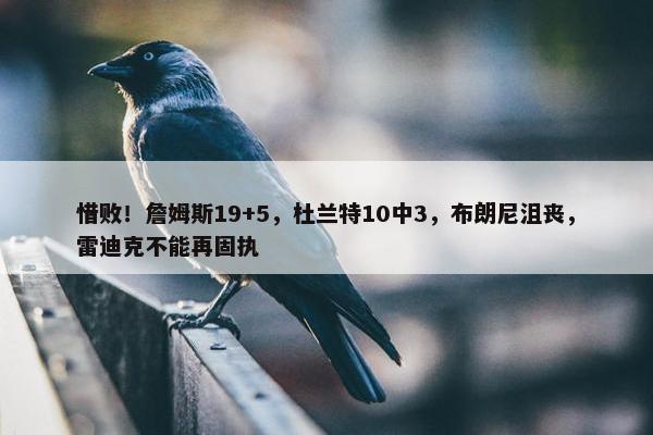 惜败！詹姆斯19+5，杜兰特10中3，布朗尼沮丧，雷迪克不能再固执