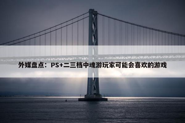 外媒盘点：PS+二三档中魂游玩家可能会喜欢的游戏