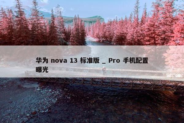 华为 nova 13 标准版 _ Pro 手机配置曝光