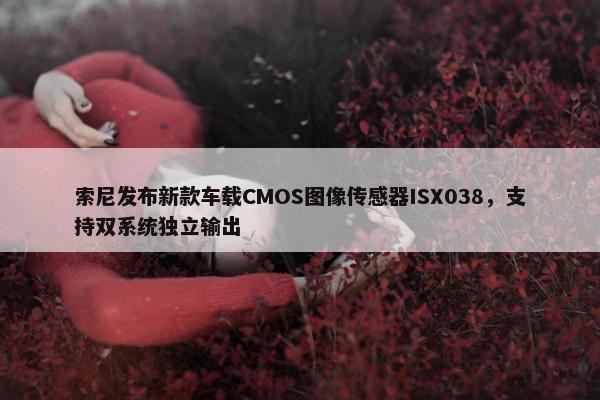 索尼发布新款车载CMOS图像传感器ISX038，支持双系统独立输出