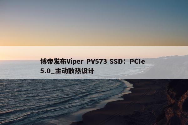 博帝发布Viper PV573 SSD：PCIe 5.0_主动散热设计