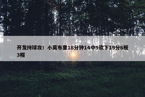 开发持球攻！小莫布里18分钟14中9砍下19分6板3帽