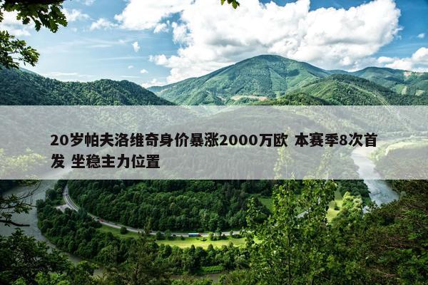 20岁帕夫洛维奇身价暴涨2000万欧 本赛季8次首发 坐稳主力位置