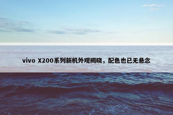 vivo X200系列新机外观揭晓，配色也已无悬念