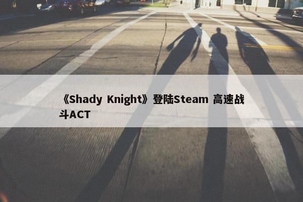 《Shady Knight》登陆Steam 高速战斗ACT