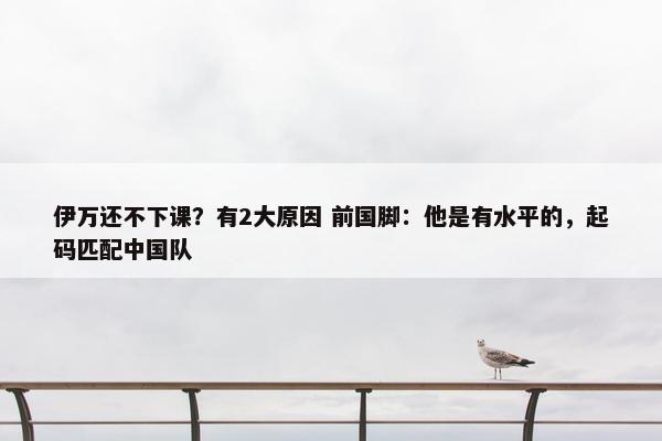 伊万还不下课？有2大原因 前国脚：他是有水平的，起码匹配中国队