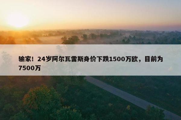 输家！24岁阿尔瓦雷斯身价下跌1500万欧，目前为7500万