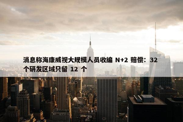 消息称海康威视大规模人员收编 N+2 赔偿：32 个研发区域只留 12 个