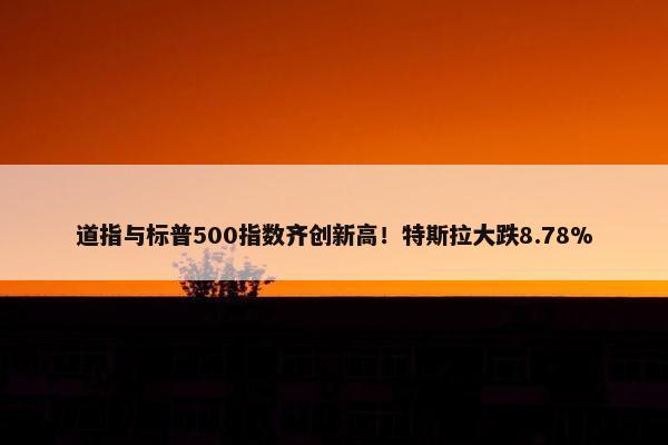 道指与标普500指数齐创新高！特斯拉大跌8.78%