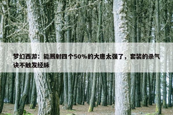 梦幻西游：能溅射四个50%的大唐太强了，套装的杀气诀不触发经脉