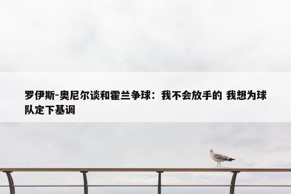 罗伊斯-奥尼尔谈和霍兰争球：我不会放手的 我想为球队定下基调