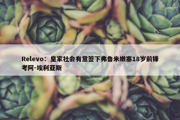 Relevo：皇家社会有意签下弗鲁米嫩塞18岁前锋考阿-埃利亚斯