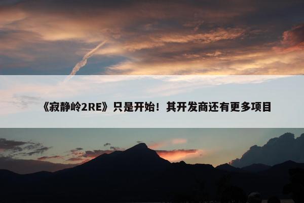 《寂静岭2RE》只是开始！其开发商还有更多项目