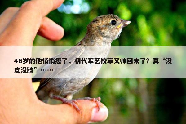 46岁的他悄悄瘦了，初代军艺校草又帅回来了？真“没皮没脸”……