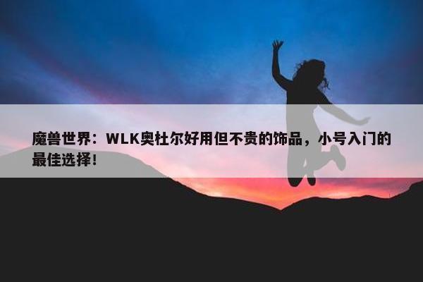 魔兽世界：WLK奥杜尔好用但不贵的饰品，小号入门的最佳选择！