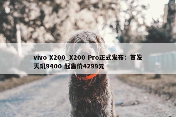 vivo X200_X200 Pro正式发布：首发天玑9400 起售价4299元