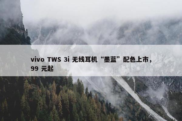 vivo TWS 3i 无线耳机“墨蓝”配色上市，99 元起