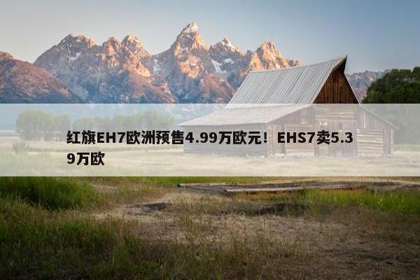 红旗EH7欧洲预售4.99万欧元！EHS7卖5.39万欧