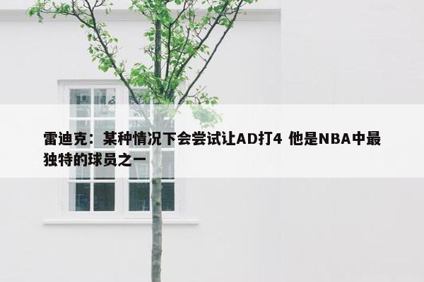 雷迪克：某种情况下会尝试让AD打4 他是NBA中最独特的球员之一