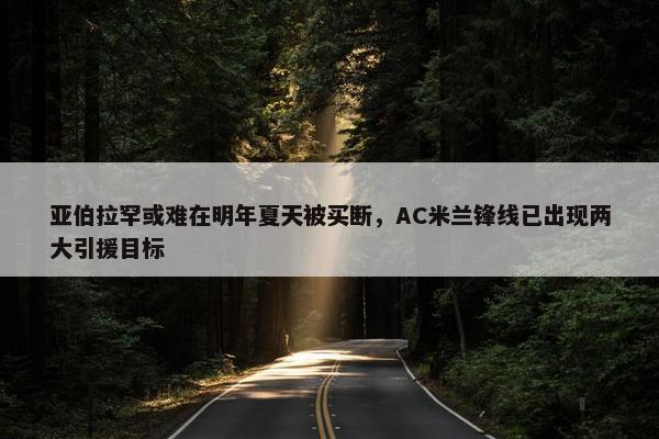 亚伯拉罕或难在明年夏天被买断，AC米兰锋线已出现两大引援目标