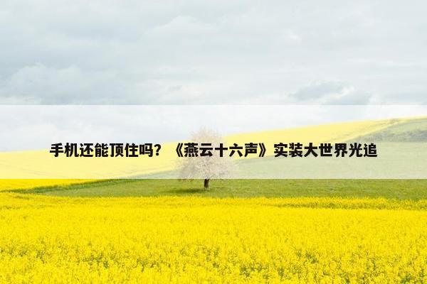 手机还能顶住吗？《燕云十六声》实装大世界光追