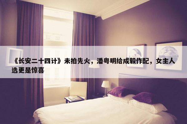 《长安二十四计》未拍先火，潘粤明给成毅作配，女主人选更是惊喜