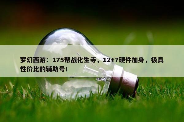 梦幻西游：175帮战化生寺，12+7硬件加身，极具性价比的辅助号！