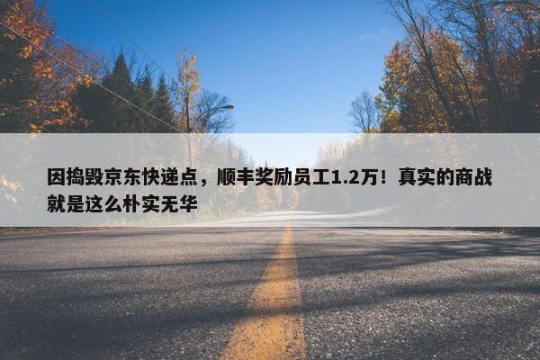 因捣毁京东快递点，顺丰奖励员工1.2万！真实的商战就是这么朴实无华