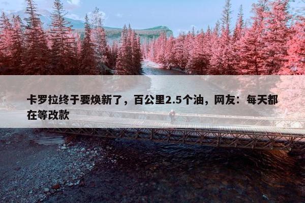 卡罗拉终于要焕新了，百公里2.5个油，网友：每天都在等改款