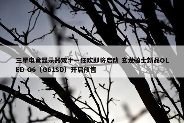 三星电竞显示器双十一狂欢即将启动 玄龙骑士新品OLED G6（G61SD）开启预售