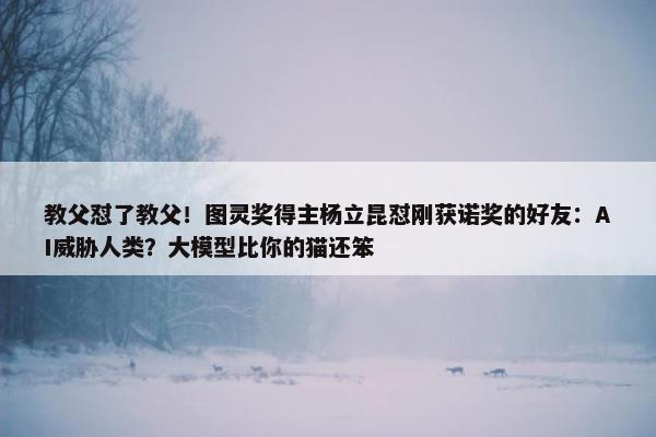 教父怼了教父！图灵奖得主杨立昆怼刚获诺奖的好友：AI威胁人类？大模型比你的猫还笨